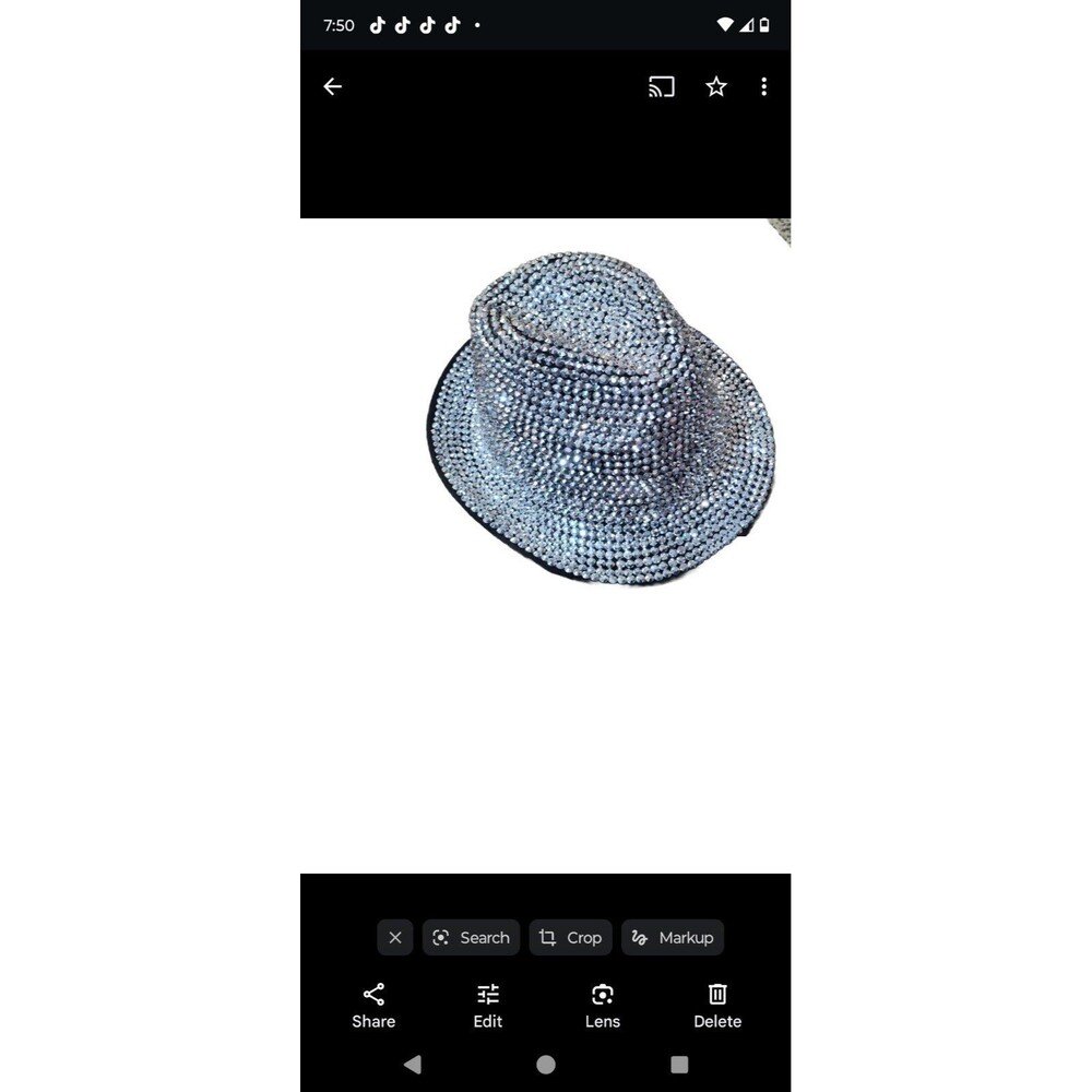 Silver rhinestone fedora